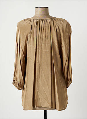 Blouse col rond manches 3/4 beige LAUREN VIDAL femme