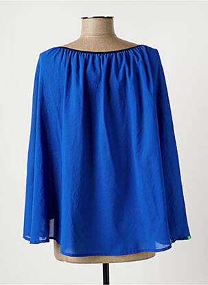 Top tissage crêpe sans manche bleu LAUREN VIDAL femme