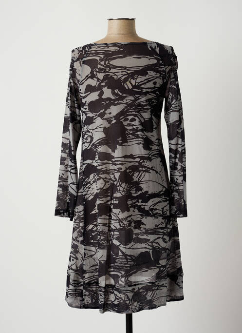 Robe mi-longue gris LAUREN VIDAL pour femme