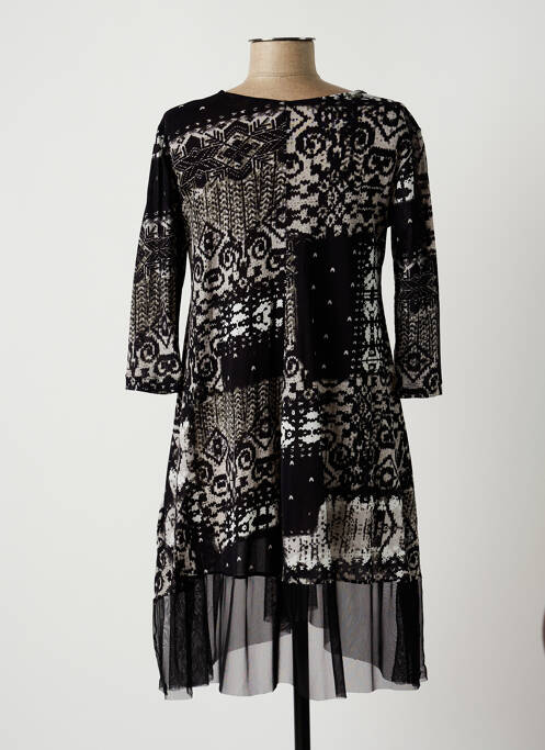 Robe mi-longue noir LAUREN VIDAL pour femme