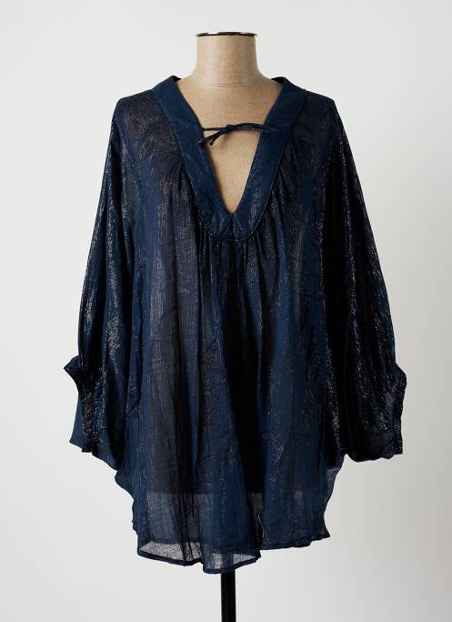 Tunique manches longues bleu LAUREN VIDAL pour femme