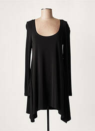 Robe courte manches longues manches longues noir LAUREN VIDAL femme