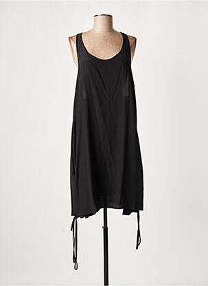 Robe mi-longue coupe fluide sans manche noir LAUREN VIDAL femme
