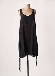 Robe mi-longue coupe fluide sans manche noir LAUREN VIDAL femme