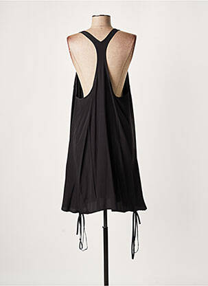 Robe mi-longue coupe fluide sans manche noir LAUREN VIDAL femme