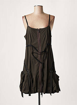 Robe mi-longue coupe évasée fines bretelles vert LAUREN VIDAL femme