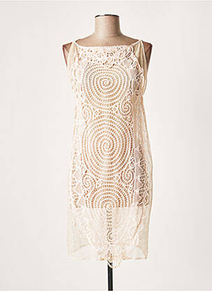 Robe mi-longue coupe fluide sans manche rose LAUREN VIDAL femme