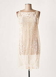 Robe mi-longue coupe fluide sans manche rose LAUREN VIDAL femme