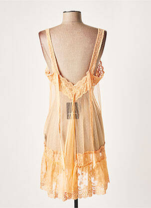 Tunique sans manche légère et transparente orange LAUREN VIDAL femme