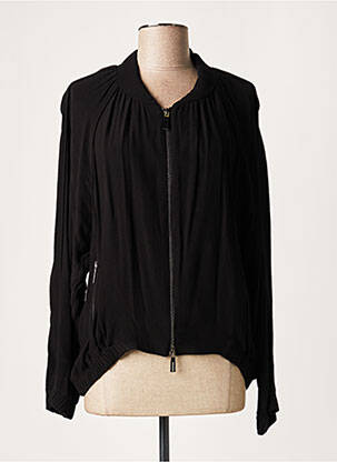 Veste casual col rond noir LAUREN VIDAL femme
