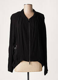 Veste casual col rond noir LAUREN VIDAL femme