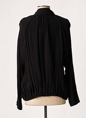 Veste casual col rond noir LAUREN VIDAL femme