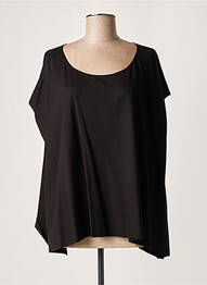 Blouse légère et transparente manches courtes noir LAUREN VIDAL femme