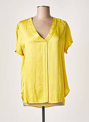 Blouse manches courtes manches courtes jaune LAUREN VIDAL femme