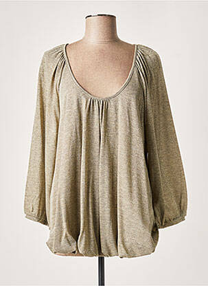 Blouse col rond manches 3/4 jaune LAUREN VIDAL femme
