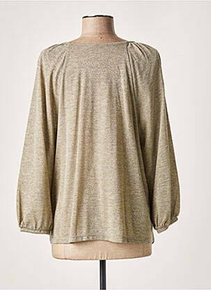 Blouse col rond manches 3/4 jaune LAUREN VIDAL femme