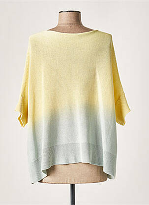Pull stretch manches courtes jaune LAUREN VIDAL femme