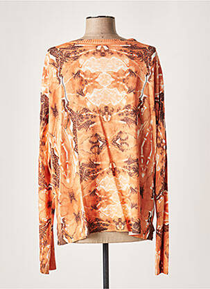 Pull col v manches longues orange LAUREN VIDAL femme