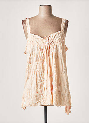 Blouse col rond sans manche rose LAUREN VIDAL femme