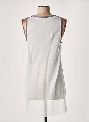 Pull col v sans manche gris LAUREN VIDAL femme