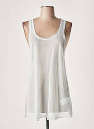 Pull tunique tissage lainage sans manche gris LAUREN VIDAL femme