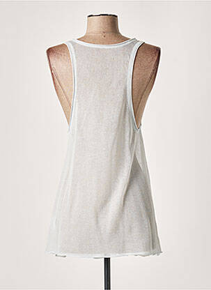 Pull tunique tissage lainage sans manche gris LAUREN VIDAL femme