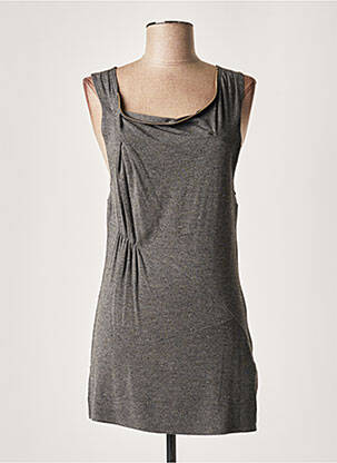 Tunique sans manche col rond gris LAUREN VIDAL femme