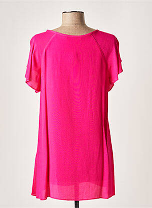 Tunique manches courtes tissage crêpe rose LAUREN VIDAL femme