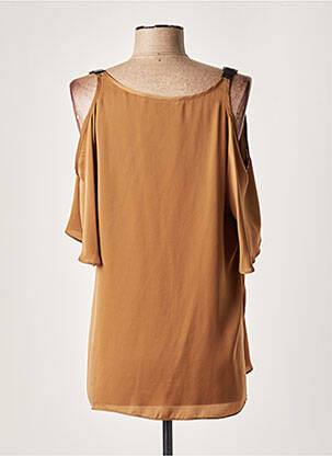 Blouse manches courtes manches courtes marron LAUREN VIDAL femme