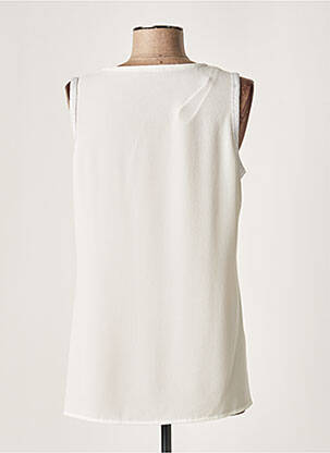Blouse col v sans manche blanc LAUREN VIDAL femme
