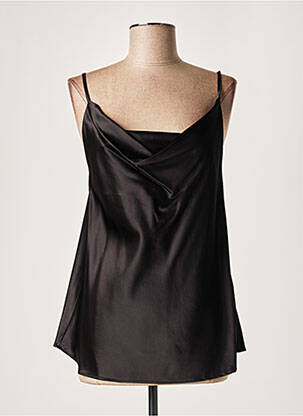 Top manches bretelles ajustables fines bretelles noir LAUREN VIDAL femme