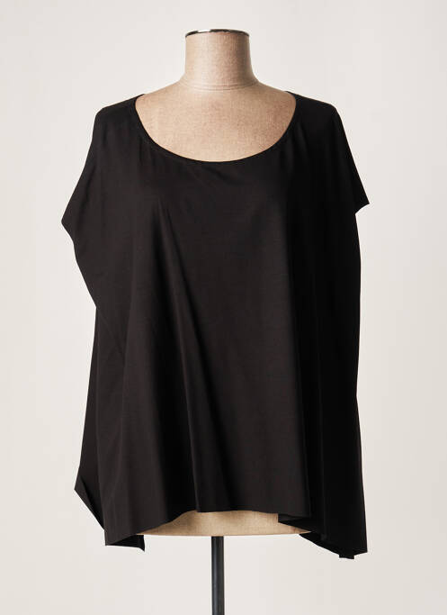 Blouse légère et transparente manches courtes noir LAUREN VIDAL femme