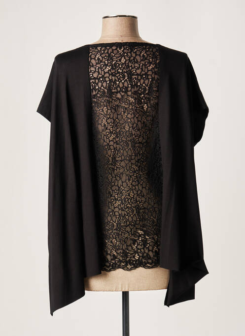 Blouse légère et transparente manches courtes noir LAUREN VIDAL femme