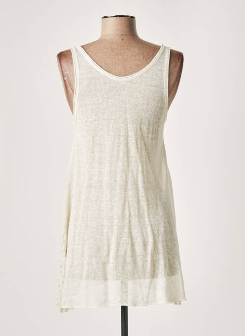 Pull tunique beige LAUREN VIDAL pour femme