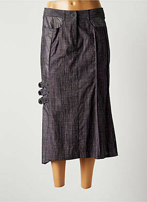 Jupe mi-longue taille normale gris LAUREN VIDAL femme
