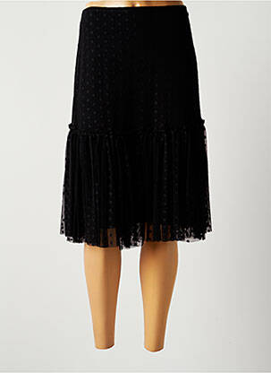 Jupe mi-longue taille normale noir LAUREN VIDAL femme