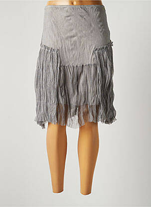 Jupe mi-longue taille normale gris LAUREN VIDAL femme