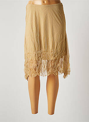 Jupe mi-longue taille normale beige LAUREN VIDAL femme