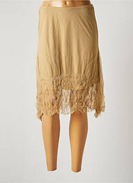 Jupe mi-longue taille normale beige LAUREN VIDAL femme