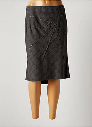 Jupe mi-longue taille normale gris LAUREN VIDAL femme