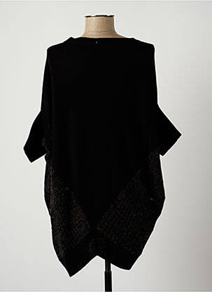Pull col rond manches 3/4 noir LAUREN VIDAL femme
