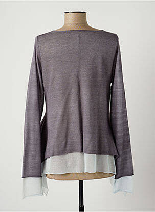 Pull col v manches longues gris LAUREN VIDAL femme