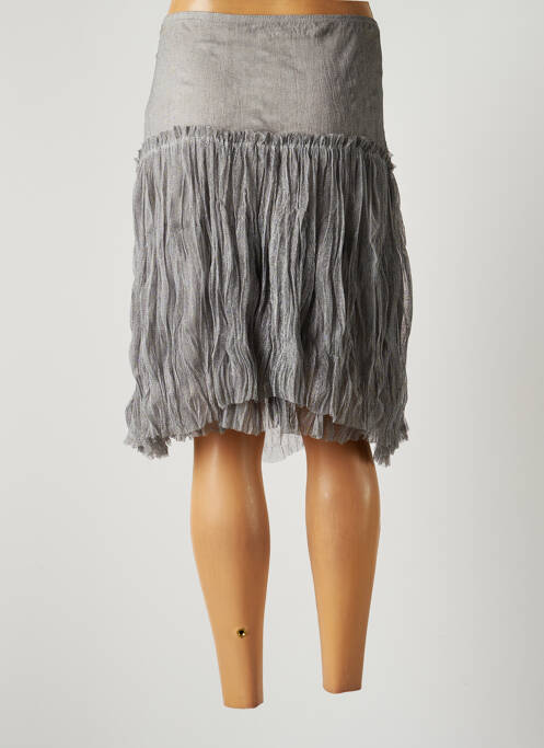 Jupe mi-longue gris LAUREN VIDAL pour femme