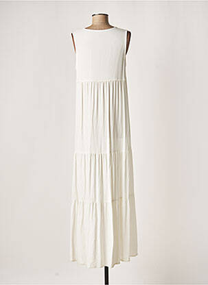 Robe longue sans manche sans manche blanc LAUREN VIDAL femme