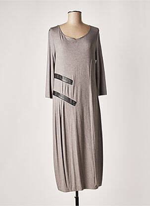 Robe longue manches longues manches longues gris LAUREN VIDAL femme