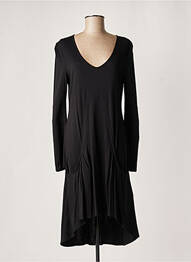 Robe mi-longue manches longues manches longues noir LAUREN VIDAL femme