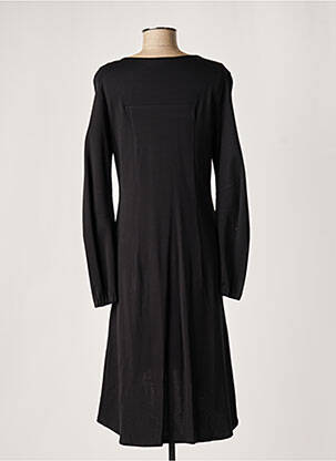 Robe mi-longue manches longues manches longues noir LAUREN VIDAL femme
