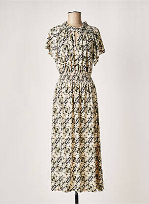 Robe longue beige LAUREN VIDAL pour femme