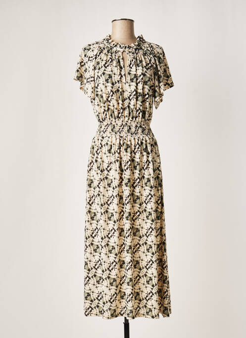 Robe longue beige LAUREN VIDAL pour femme