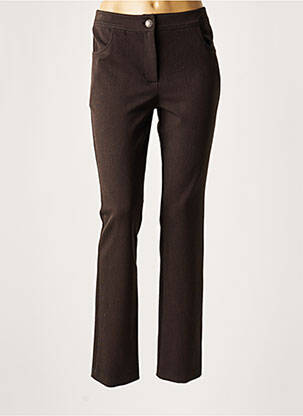 Pantalon slim stretch taille normale marron LAUREN VIDAL femme